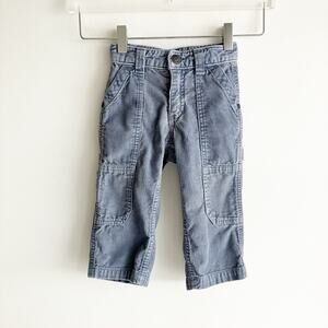 baby Gap 18-24 Mos Corduroy Painter Pants Buckle Gray Blue Gender Neutral Unisex